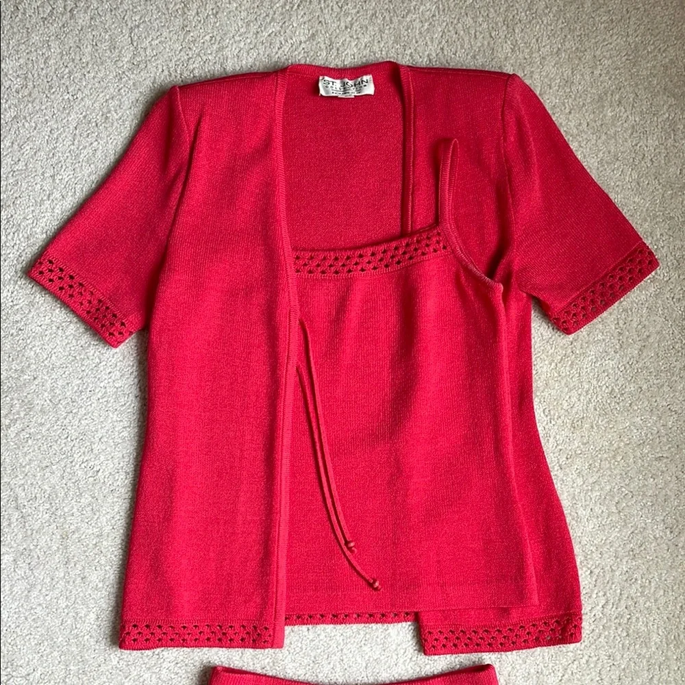 St. John Collection By Marie Gray Vintage Y2K Coord Skirt Set Women’s 2 Salmon - Picture 3 of 16